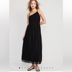 Old Navy Maxi Black Asymmetrical Top Dress